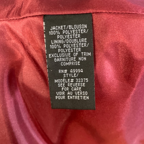 Sparkling Lined Crimson Red with Velvet Appliqués Party Jacket - Picture 10 of 10